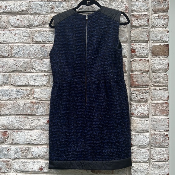 Sandro Navy Blue and Black Tweed and Wool Dress - Picture 5 of 13